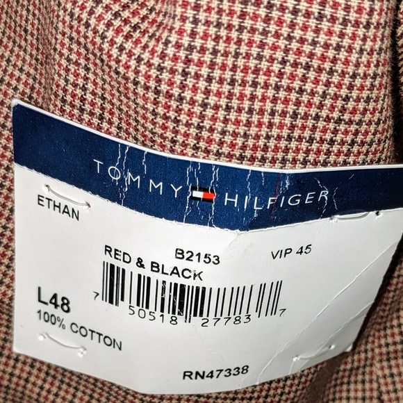 Tommy Hillfiger Cranberry/Brown Sports Coat. - Picture 6 of 6